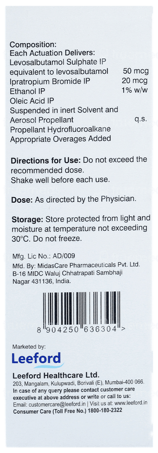 Tropivent-l 20/50 MCG Inhaler 200 Mdi